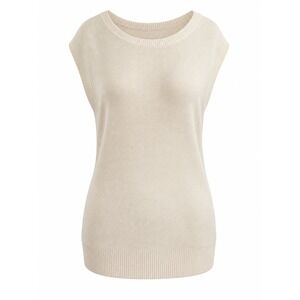 Banana Republic Womens Ivory Rayon Knit Sleeveless Sweater Top Crew Neck Large
